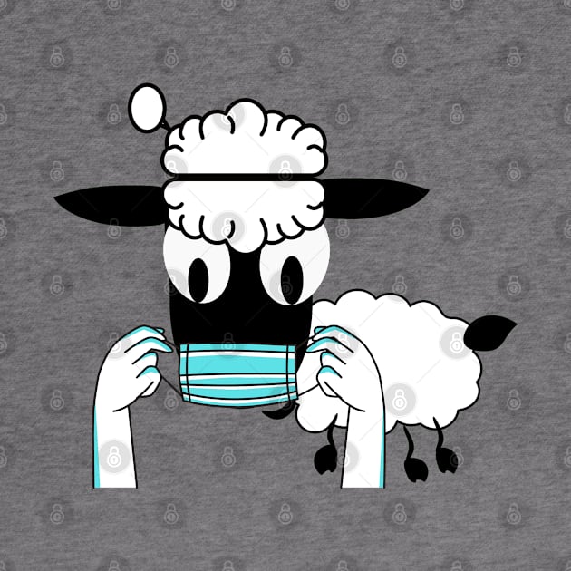 sheeple with face mask by JulieVie Design